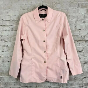 Barbour Women's US 8 EURO 38 Rose Pink Jacket Button Front Lightweight Polyester